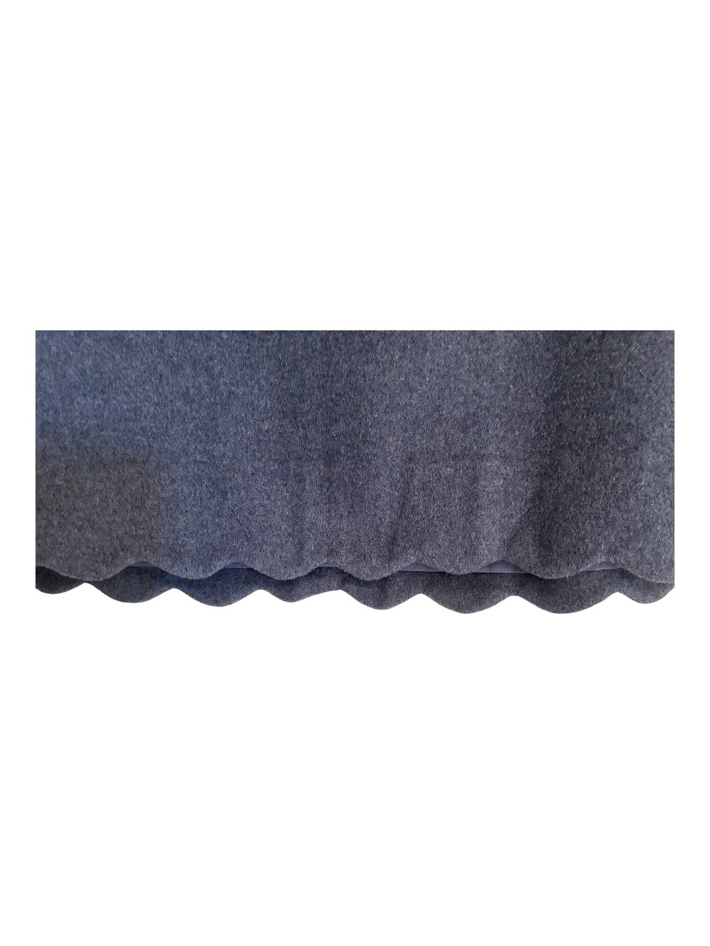 NWT Loft Scallop Hem Wool Blend Skirt Charcoal Grey Preppy Mini Skirt Sz 10 - Picture 2 of 6